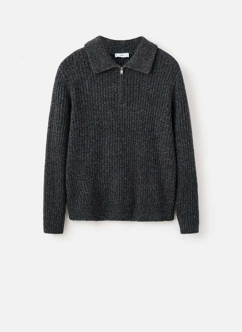 Mango Man  Wool-blend sweater with zip for Men | Best Price UAE